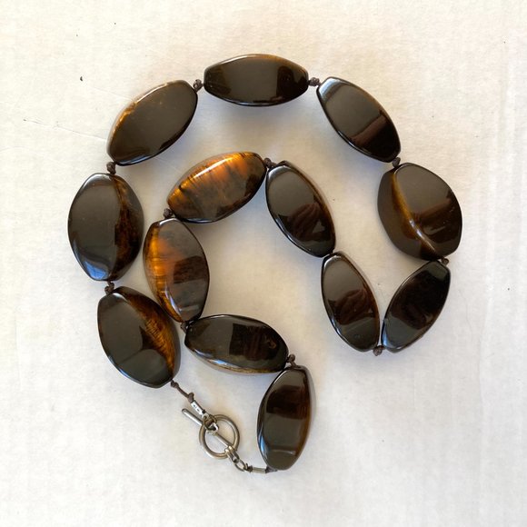 Banana Republic Chunky Dark Brown Beaded Statement Necklace - Picture 13 of 14